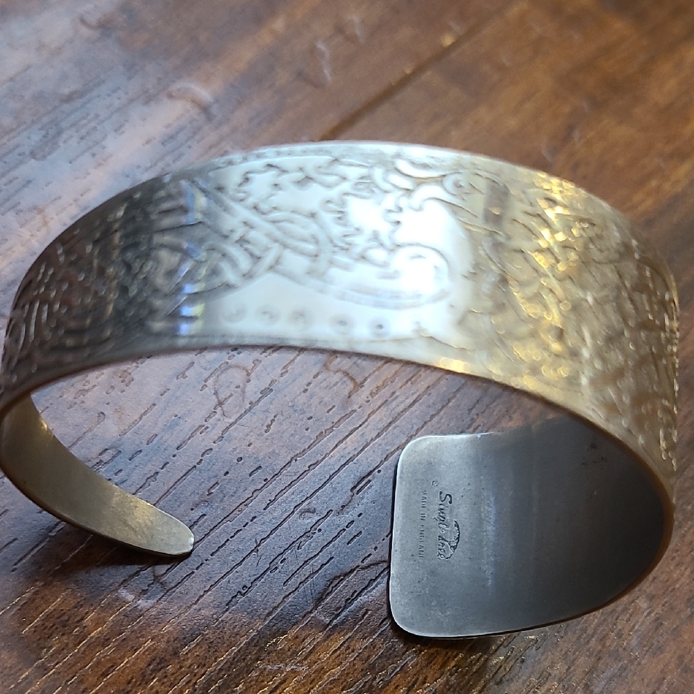 Silver Engraved Cuff Bracelet - image 6